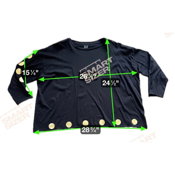 Planet by Lauren G Pima Cotton Polka Dot Boxy Tee-Shirt OS One Size Black Gold - Picture 4 of 4